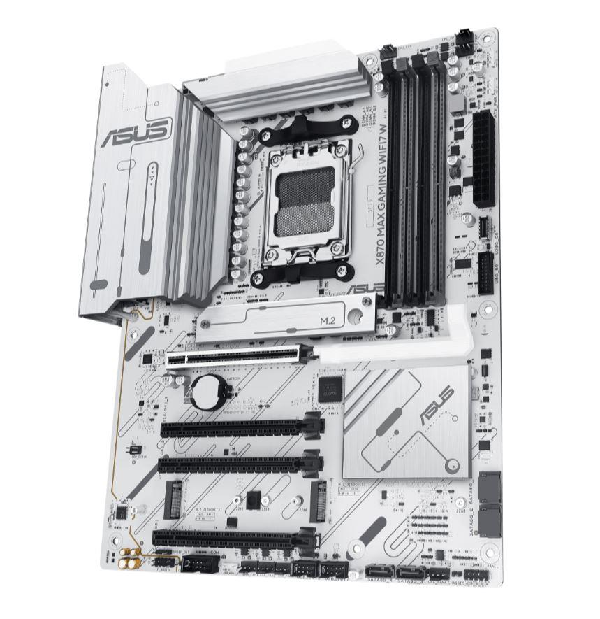 Mainboard ASUS AMD X870 SAM5 ATX Memory DDR5 Memory slots 4 1xPCI-Express 3.0 16x 2xPCI-Express 4.0 16x 1xPCI-Express 5.0 16x 3xM.2 1xHDMI 4xUSB 2.0 4xUSB 3.2 2xUSB-C 1xOptical S/PDIF 1xRJ45 3xAudio port X870MAXGAMINGWIFI7W