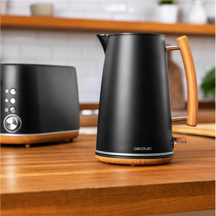 Cecotec Kettle | ThermoSense 400 | Electric | 3000 W | 1.7 L | Stainless steel | 360° rotational base | Black