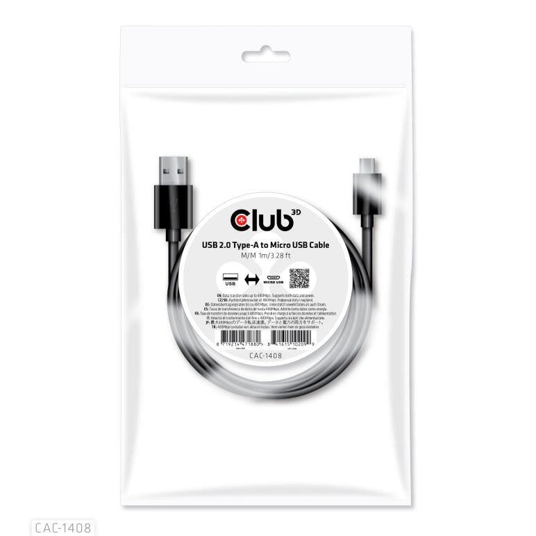 CABLE USB TO MICRO USB 1M/M/M CAC-1408 CLUB3D