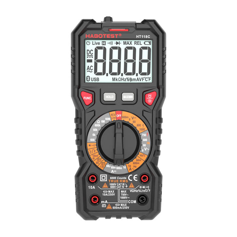 Digital Multimeter with Flashlight Habotest HT118C, True RMS, NCV, battery testing - Image 1