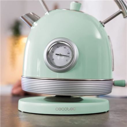 Cecotec Kettle | ThermoSense 420 Vintage | 2200 W | Electric | 1.8 L | Stainless steel | 360° rotational base | Light Gr
