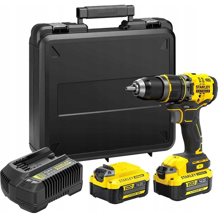 Stanley 18V V20 Premium Brushless Hammer Drill Driver - 4.0Ah Kit | SFMCD721M2K-QW | 18 V | 4.0 Ah | Lithium-Ion (Li-Ion