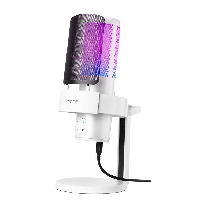 Fifine A9W studio microphone with stand (white) - Image 1