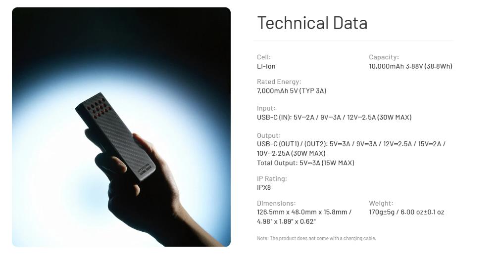 POWER BANK 10000MAH/CARBO 10000 G2 ORANGE NITECORE