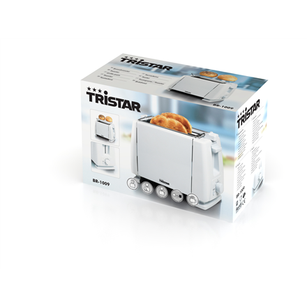 Toaster | Tristar | BR-1009 | Power 750 W | Number of slots 2 | Housing material Metal | White