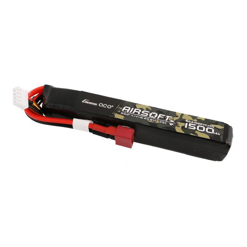 Gens ace 25C 1500mAh 3S1P 11.1V Airsoft Gun Lipo Battery with T Plug - Image 1