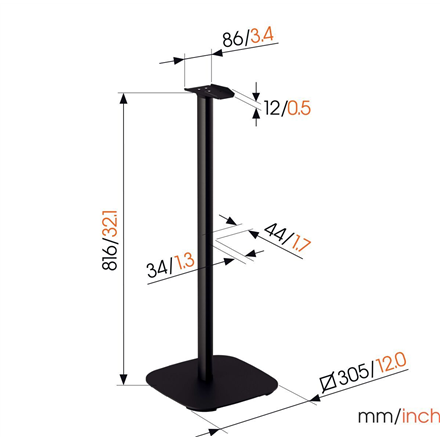Vogels Floor stand | SFS 4133 Sonos speaker stand for Era 300 | Maximum weight (capacity) 4.5 kg | Black