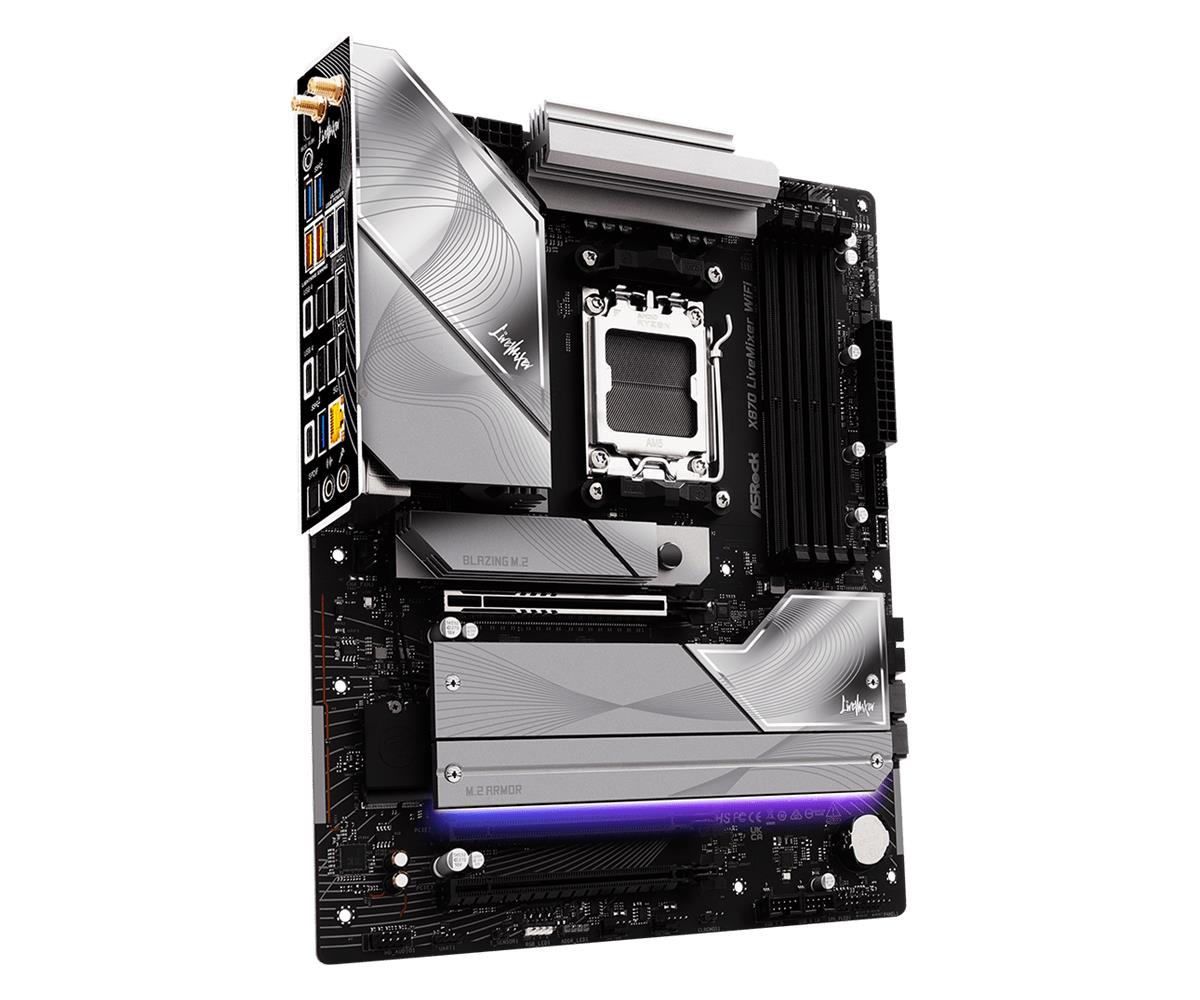 Mainboard ASROCK AMD X870 SAM5 ATX Memory DDR5 Memory slots 4 X870LIVEMIXERWIFI