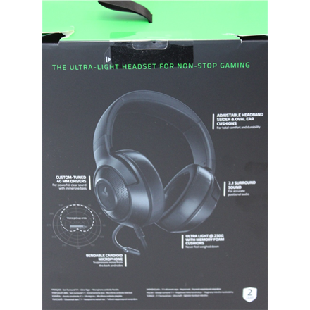 SALE OUT. Razer Kraken X Lite Gaming Headset, Over-Ear, Wired, Microphone, Black | SALE OUT. | Razer | Kraken X Lite | W