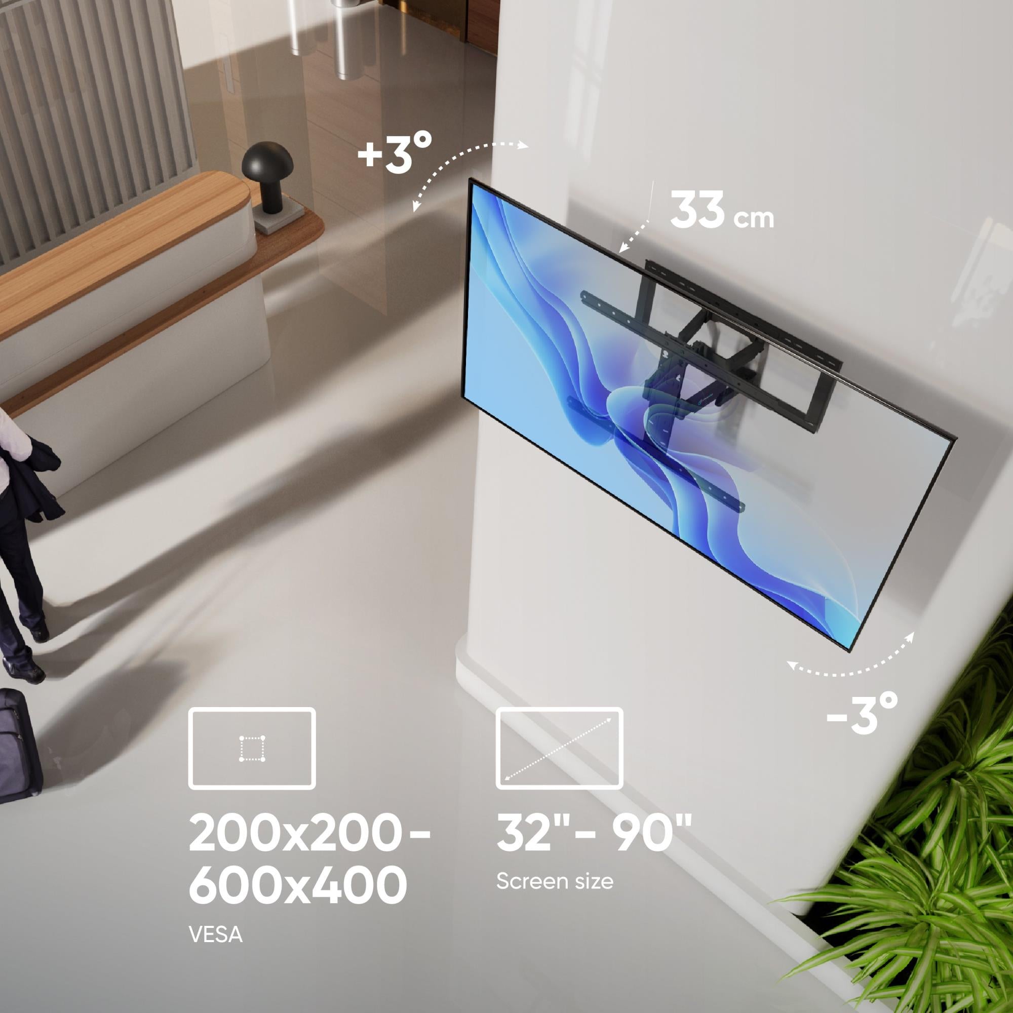 TV SET ACC WALL MOUNT /32-90"/BLACK SM6-B ONKRON