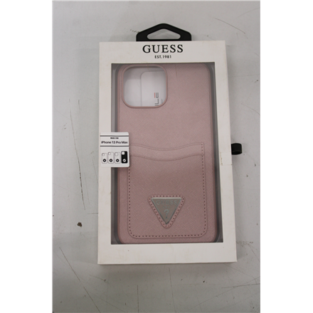 SALE OUT. Guess GUHCP13XPSATPP iPhone 13 Pro Max 6,7" różowy/pink hardcase SaffianoTriangle Logo Cardslot DIRTY PACKAGIN
