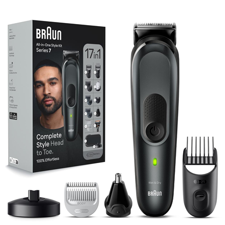 Braun | 17-in-1 Multi-grooming Style Kit | MGK7491 | Cordless | Number of length steps 13 | Grey