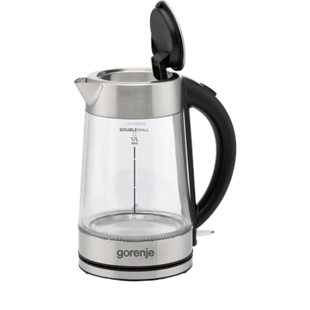 Gorenje Kettle | K17GDWII | 2200 W | Electric | 1.7 L | 360° rotational base | Stainless steel/Glass | Stainless steel/T