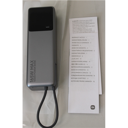 SALE OUT. Xiaomi | 165W Power Bank (Integrated Cable) | 10000 mAh | USB-C | Gray | DEMO