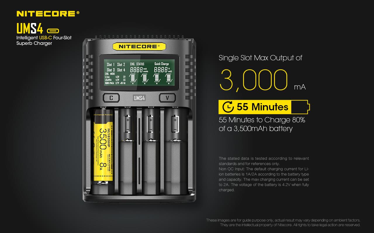 BATTERY CHARGER 4-SLOT/UMS4 NITECORE