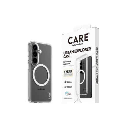 CARE by PanzerGlass Urban Explorer Case Transparent w. White Qi Samsung New Galaxy S26 | PanzerGlass