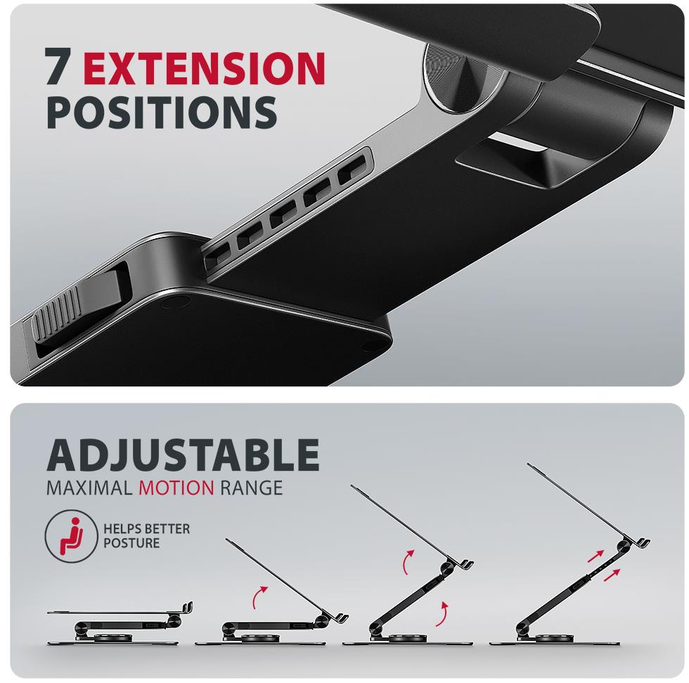 NB ACC STAND 10-17" ROTATING/ALUMINUM STND-LRB AXAGON
