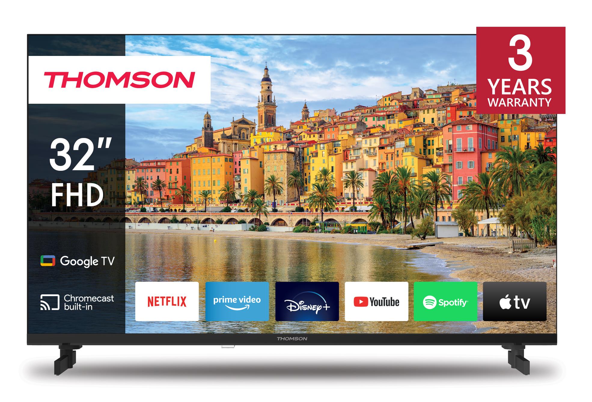 TV Set THOMSON 32" Smart/FHD 1920x1080 Wireless LAN Bluetooth Google TV Black 32FG2S14