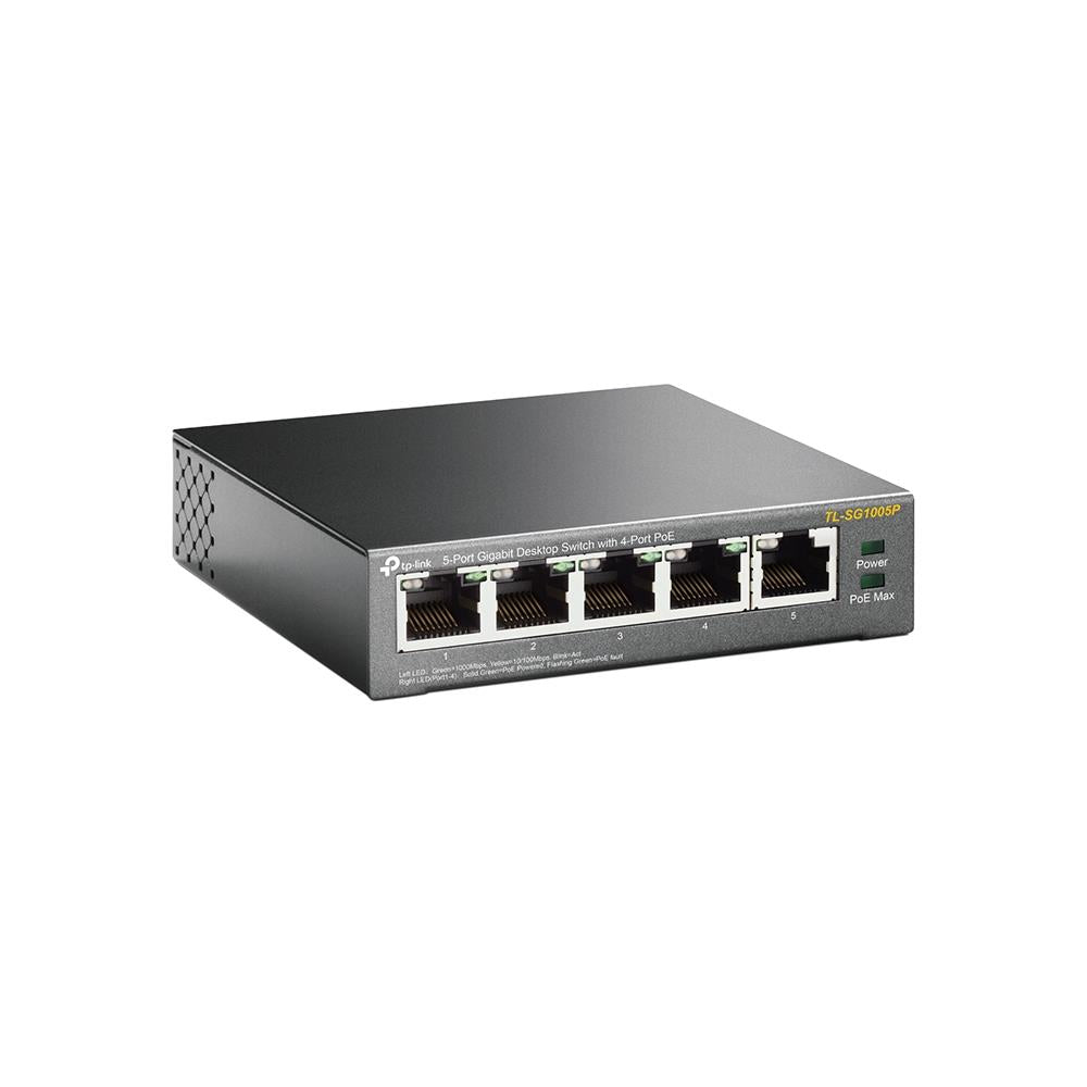 Switch TP-LINK Desktop/pedestal 5x10Base-T / 100Base-TX / 1000Base-T PoE ports 4 TL-SG1005P