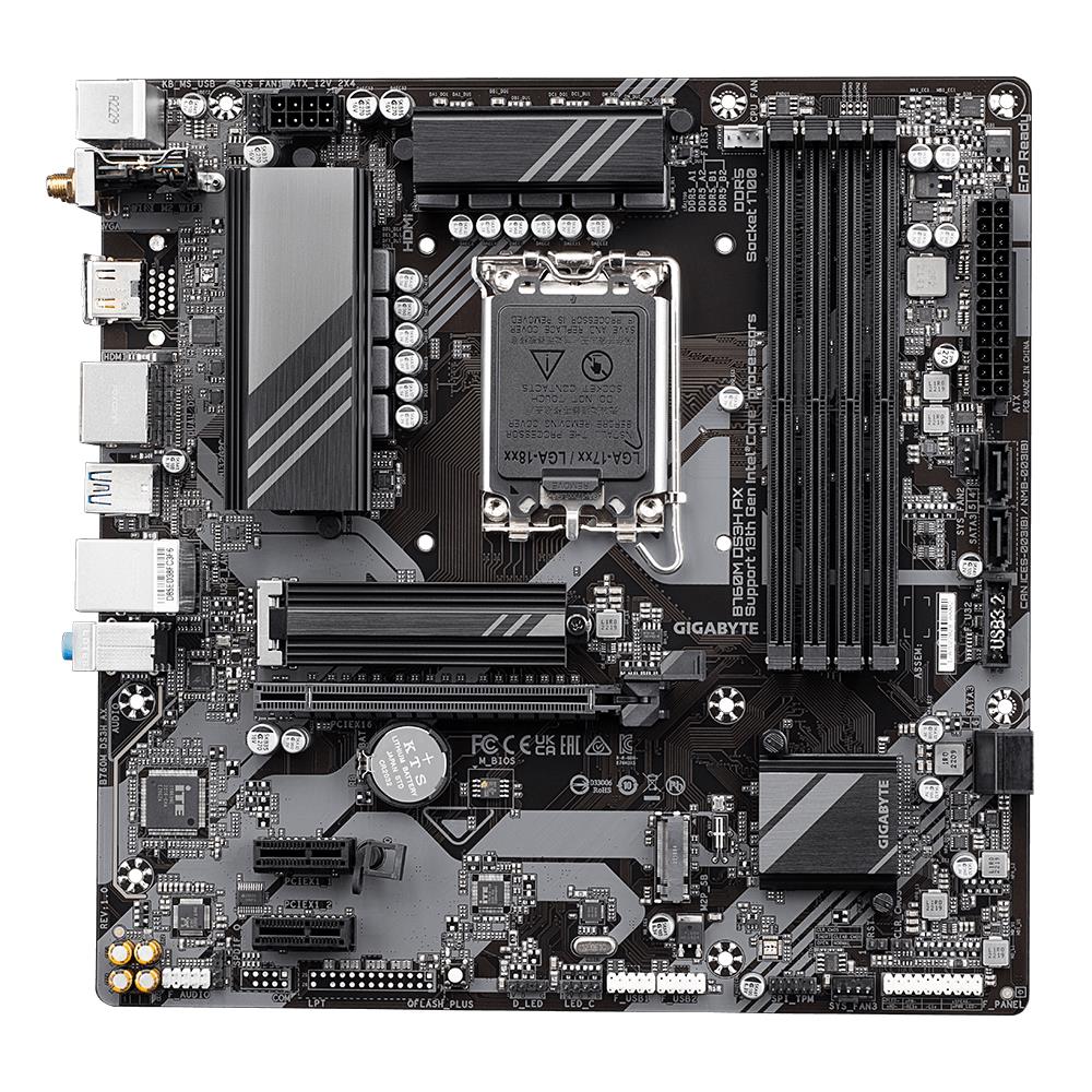 Mainboard GIGABYTE Intel B760 Express LGA1700 Micro-ATX Memory DDR5 Memory slots 4 B760MDS3HAX1.3
