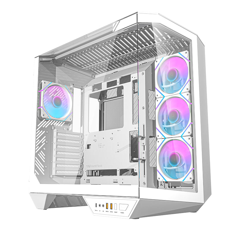 Darkflash DY470 computer case (white) + 4 fans + GPU bracket - Image 1
