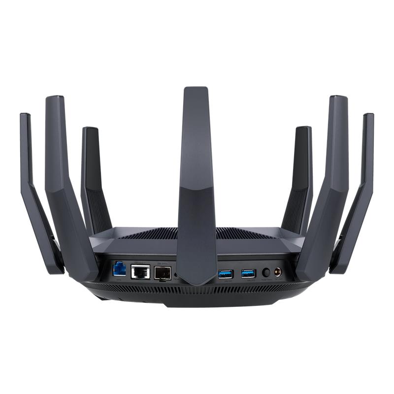 Wireless Router ASUS 6000 Mbps Mesh Wi-Fi 6 USB 3.1 9x10/100/1000M 1x10GbE 1xSPF+ Number of antennas 8 RT-AX89X