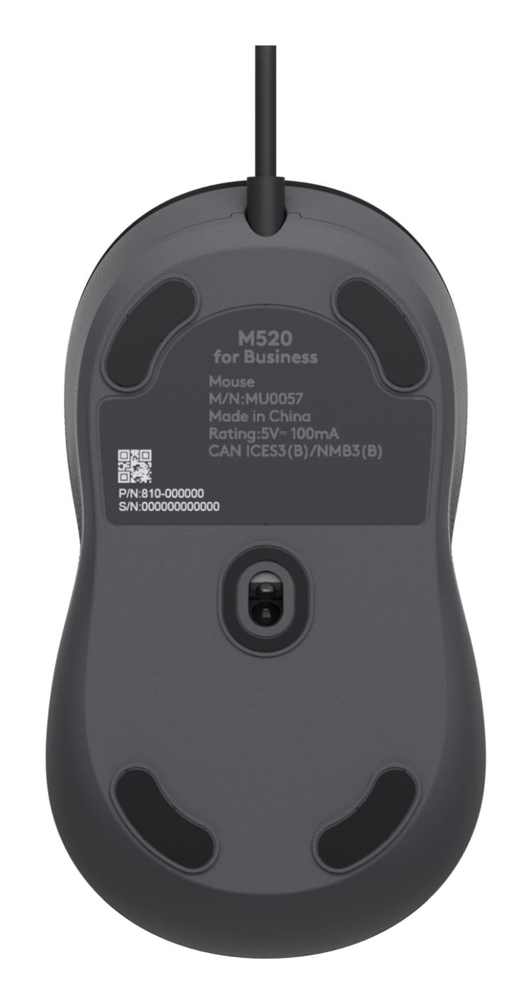 MOUSE USB OPTICAL M520/GRAPHITE 910-007511 LOGITECH