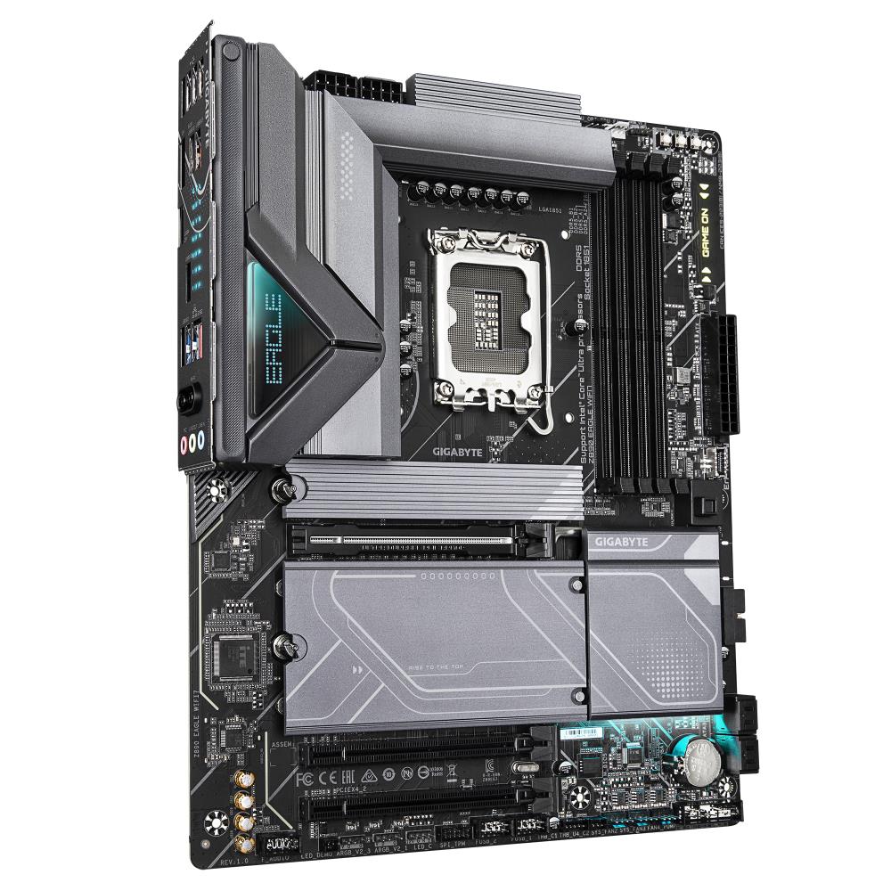 Mainboard GIGABYTE Intel Z890 LGA1851 ATX Memory DDR5 Memory slots 4 2xPCI-Express 4.0 4x 1xPCI-Express 5.0 16x 4xM.2 1xDisplayPort 4xUSB 2.0 5xUSB 3.2 1xUSB-C 1xRJ45 3xAudio port Z890EAGLEWIFI7