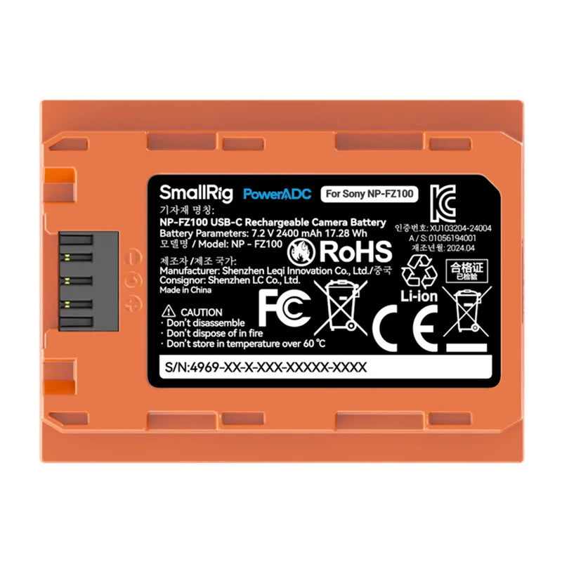 Camera battery SMALLRIG NP-FZ100 (orange) - Image 3