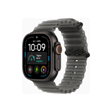 Apple Watch Ultra 4 GPS + Cellular 49mm Black Titanium Case with Translucent Black Ocean Band | Apple