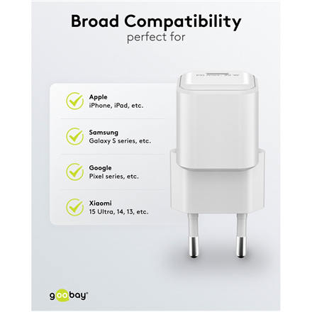 Goobay 20 W USB-C PD GaN Fast Charger Nano | USB-C