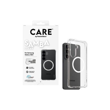 CARE by PanzerGlass Samba Case Transparent w. White Qi Samsung New Galaxy S26 Plus | PanzerGlass