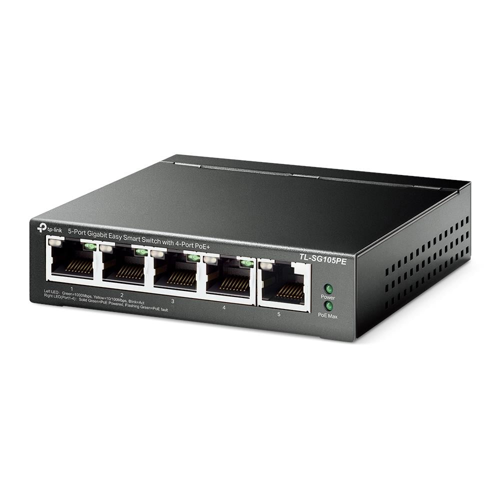 Switch TP-LINK Desktop/pedestal 5x10Base-T / 100Base-TX / 1000Base-T PoE ports 4 TL-SG105PE