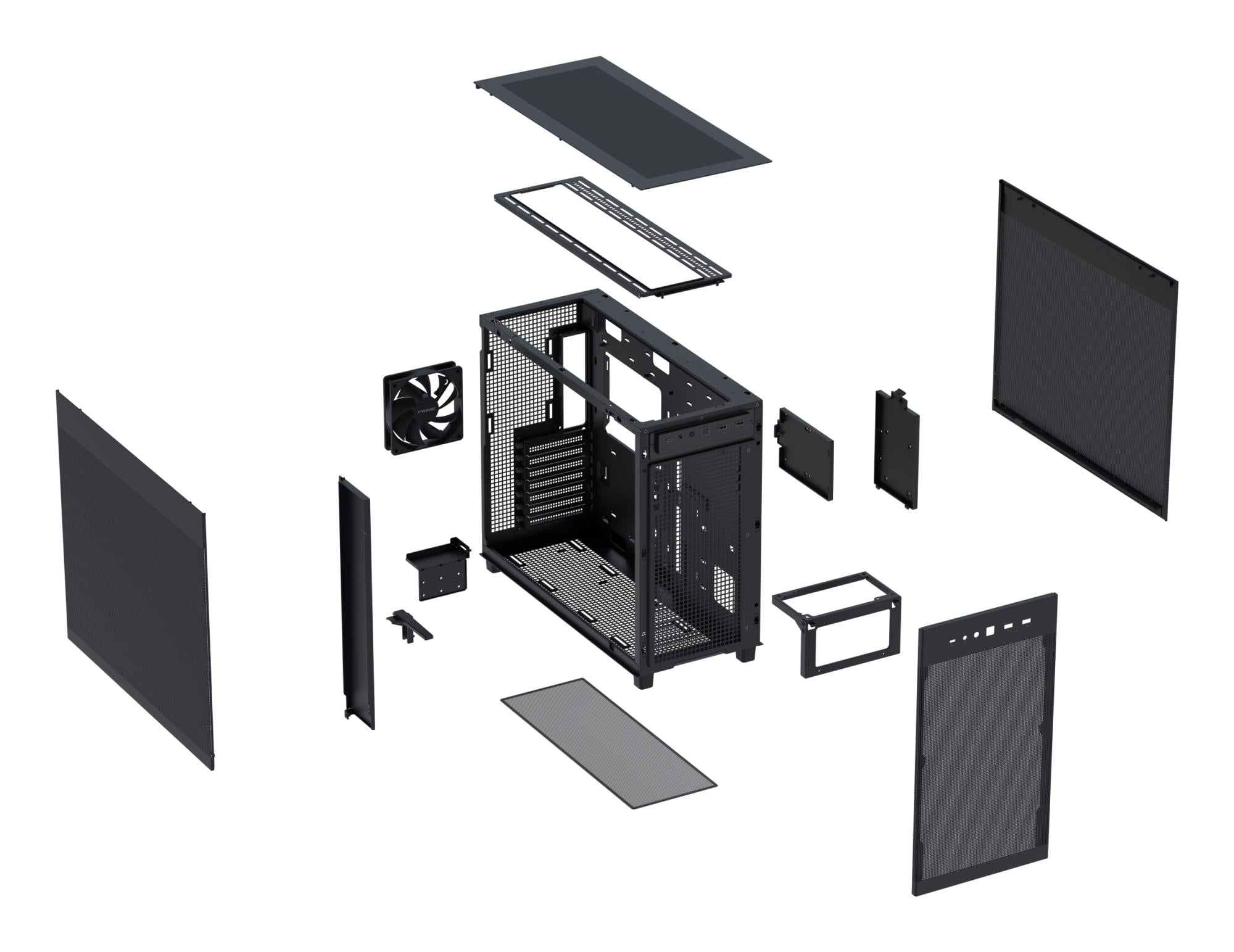 Case ASUS ATX/micro ATX/Mini-ITX Black Midi Tower PC PRIME AP303 MESH BLACK 90DC00V0-B30000