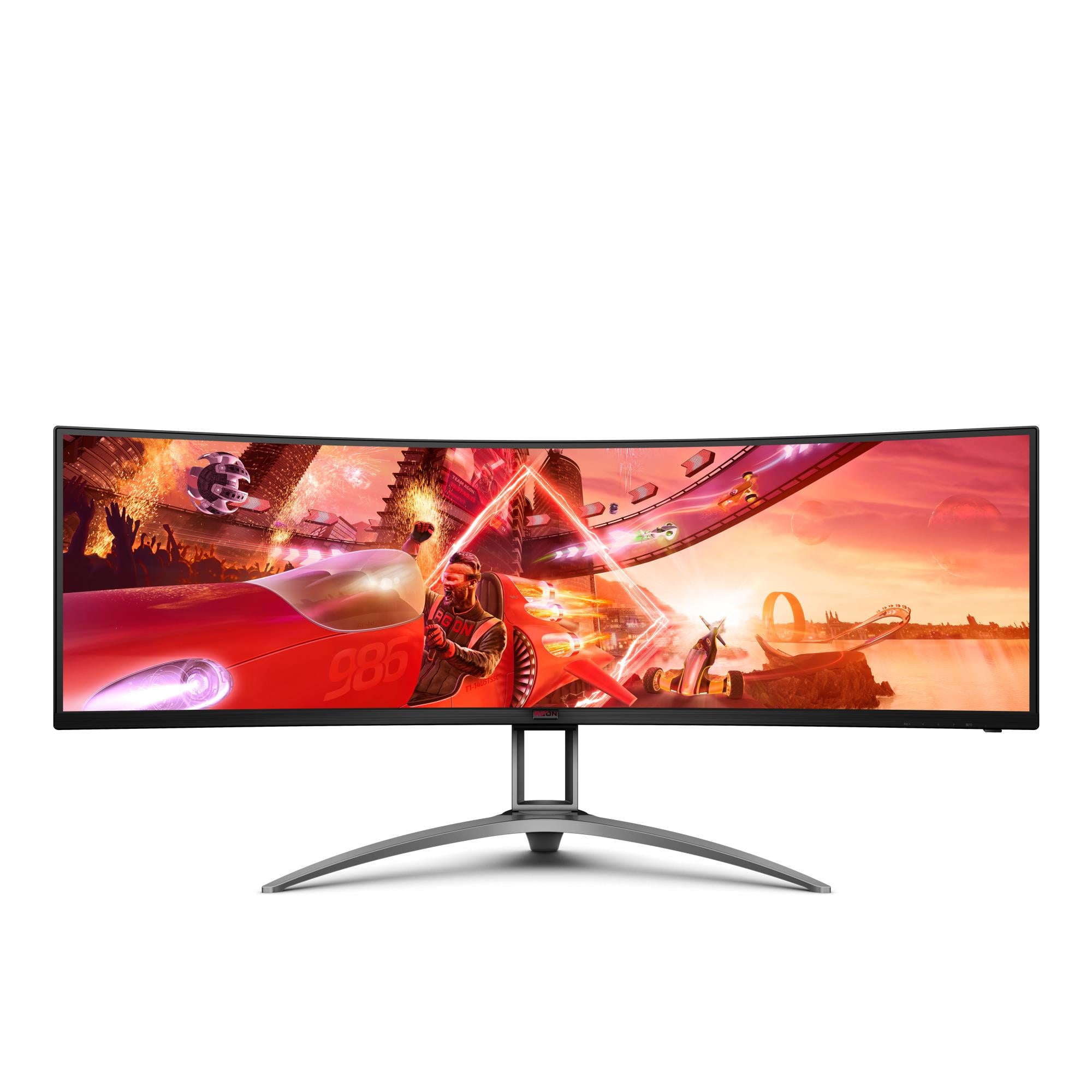 LCD Monitor AOC AG493UCX2 48.8" Gaming/Curved Panel VA 5120x1440 32:9 165Hz Matte 4 ms Speakers Swivel Height adjustable Tilt Colour Black AG493UCX2