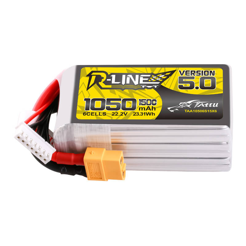 Tattu R-Line 5.0 1050mAh 22.2V 6S 150C XT60 Plug Battery - Image 1