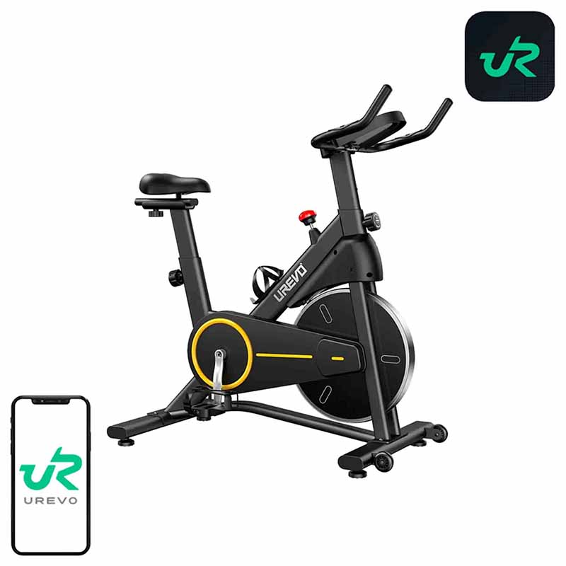 UREVO T1 exercise bike (black and yellow) - Image 1