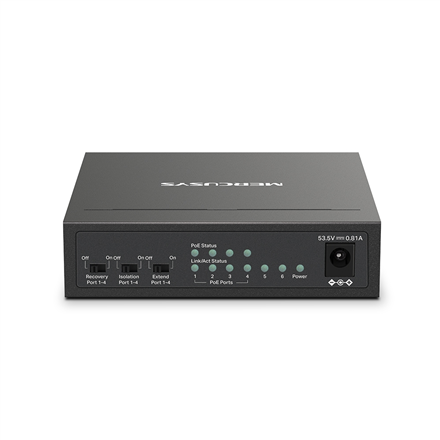 MS106LP | Mercusys 6-Port 10/100 Mbps Desktop Switch with 4-Port PoE+ | Desktop | 10/100 Mbps (RJ-45) ports quantity 6