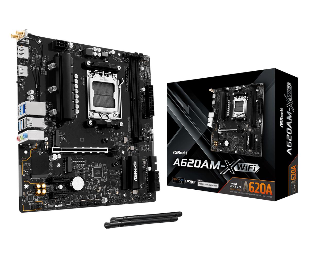 Mainboard ASROCK AMD A620 SAM5 Micro-ATX Memory DDR5 Memory slots 2 A620AM-XWIFI