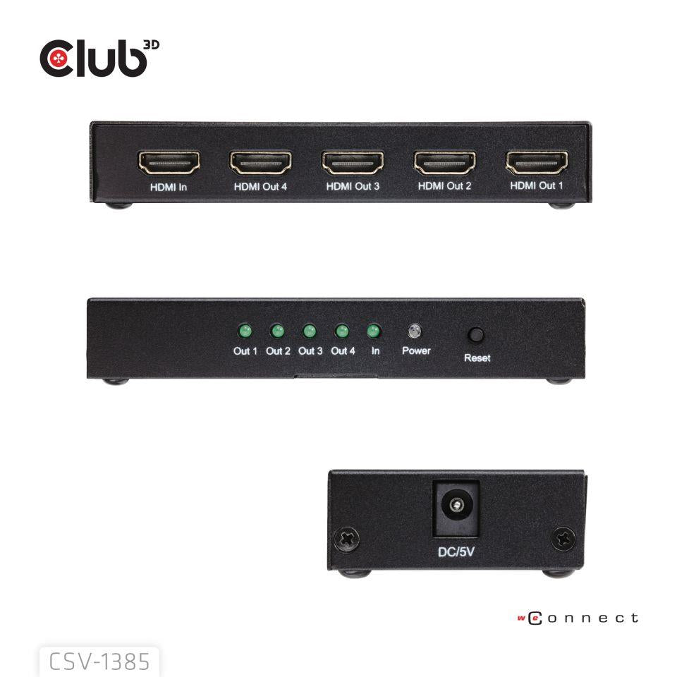 I/O VIDEO SPLITTER HDMI 4PORT/4K 120HZ CSV-1385 CLUB3D