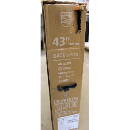 SALE OUT. Philips 43PUS8450/12 43" (108cm) 4K QLED Ambilight TV | Philips 4K QLED Ambilight TV | 43PUS8450/12 | 43 | Sma