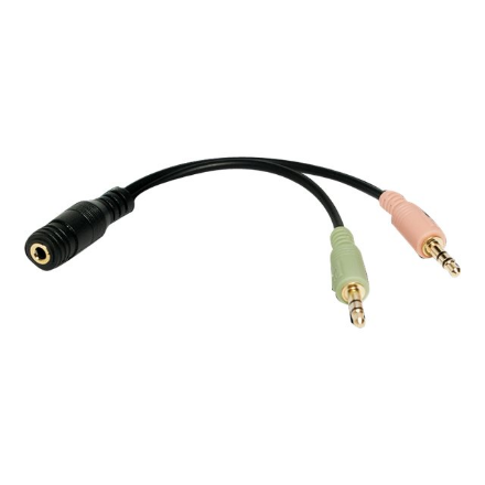 Logilink | Audio Adapter 3.5 Stereo 4-Pin Female to 2 x 3.5 Stereo Male | 4-pin 3.5 mm stereo jack | 2 x 3-pin stereo fe