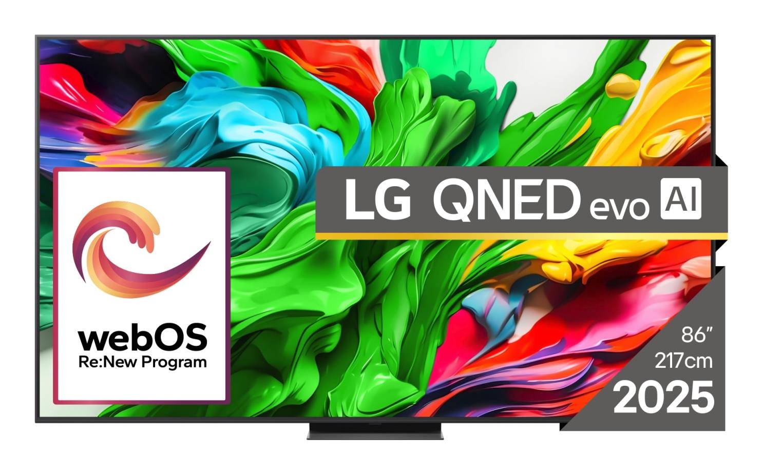 TV Set LG 86" 4K/Smart 3840x2160 Wireless LAN Bluetooth webOS Black 86QNED86A3A