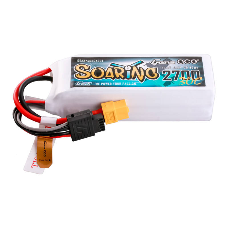 Gens ace G-Tech Soaring 2700mAh 14.8V 30C 4S1P LiPo XT60 - Image 1