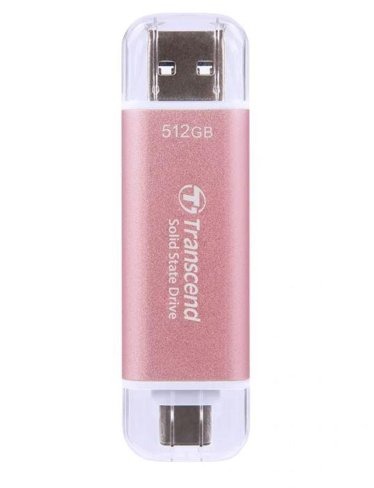 External SSD TRANSCEND ESD310 512GB USB-C USB 3D NAND Write speed 900 MBytes/sec Read speed 1050 MBytes/sec TS512GESD310P