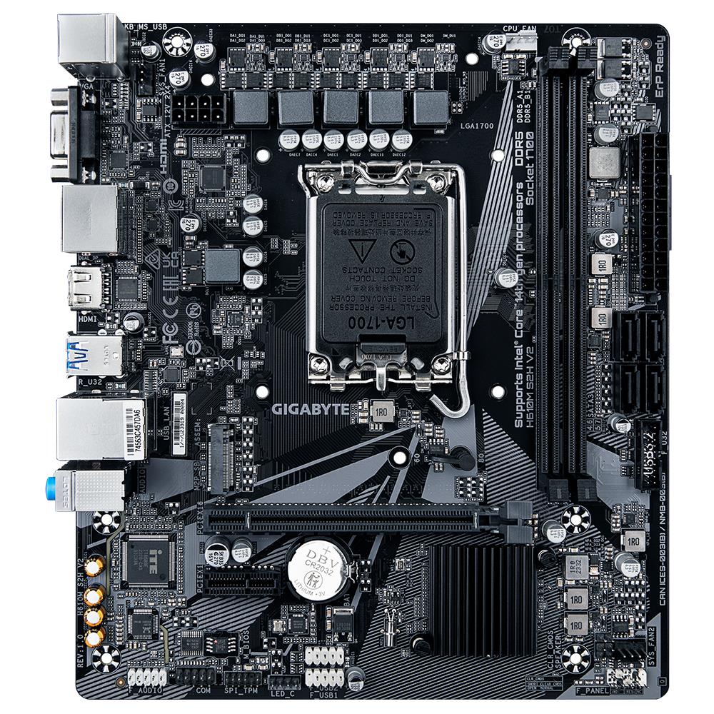Mainboard GIGABYTE Intel H610 LGA1700 Micro-ATX Memory DDR5 Memory slots 2 1xPCI-Express 3.0 1x 1xPCI-Express 4.0 16x 1xM.2 1x15pin D-sub 1xHDMI 2xDisplayPort 4xUSB 2.0 2xUSB 3.2 1xPS/2 1xRJ45 3xAudio port H610MS2HV21.0