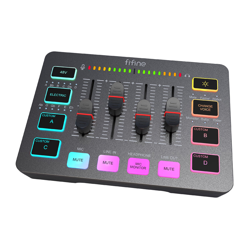 Fifine SC3 audio mixer (black) - Image 3