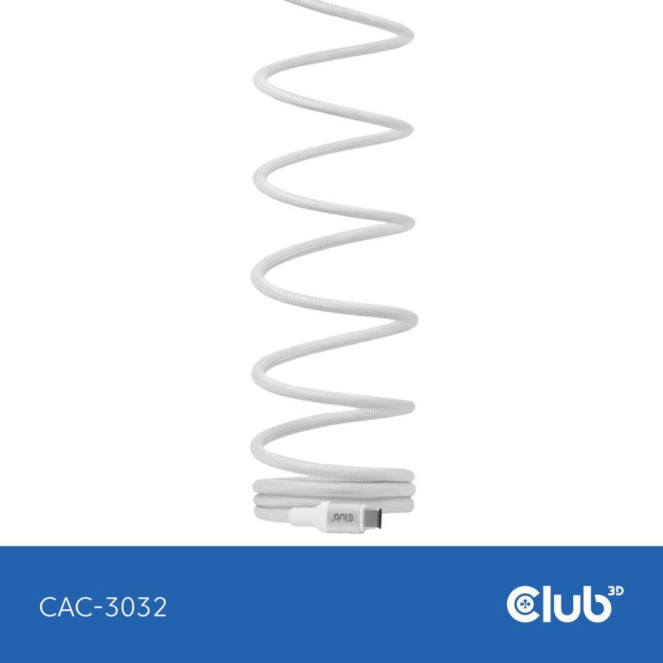 CABLE USB-C TO USB-C 2M/MAGNETIC WHITE CAC-3032 CLUB3D