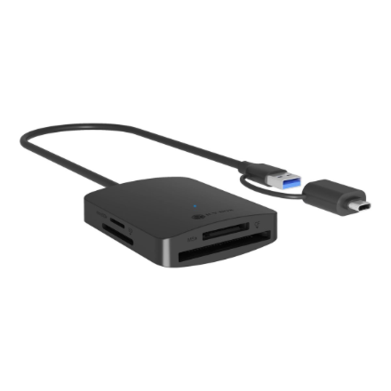 Raidsonic 4-in-1 Card Reader with USB 3.2 Gen 1 Type-A + Type-C | IB-CR302-CU3