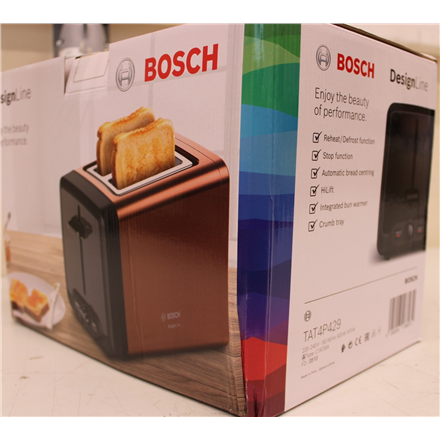 SALE OUT. Bosch TAT4P429 DesignLine Toaster, 970 W, 2 slots, Copper | SALE OUT. | Bosch DesignLine Toaster | TAT4P429 |